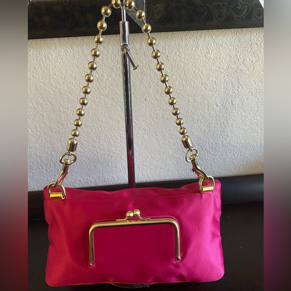 Coach Amanda SatinFold-Over Flap Clutch Shoulder Bag Handbag 12926 RARE - Picture 4 of 13